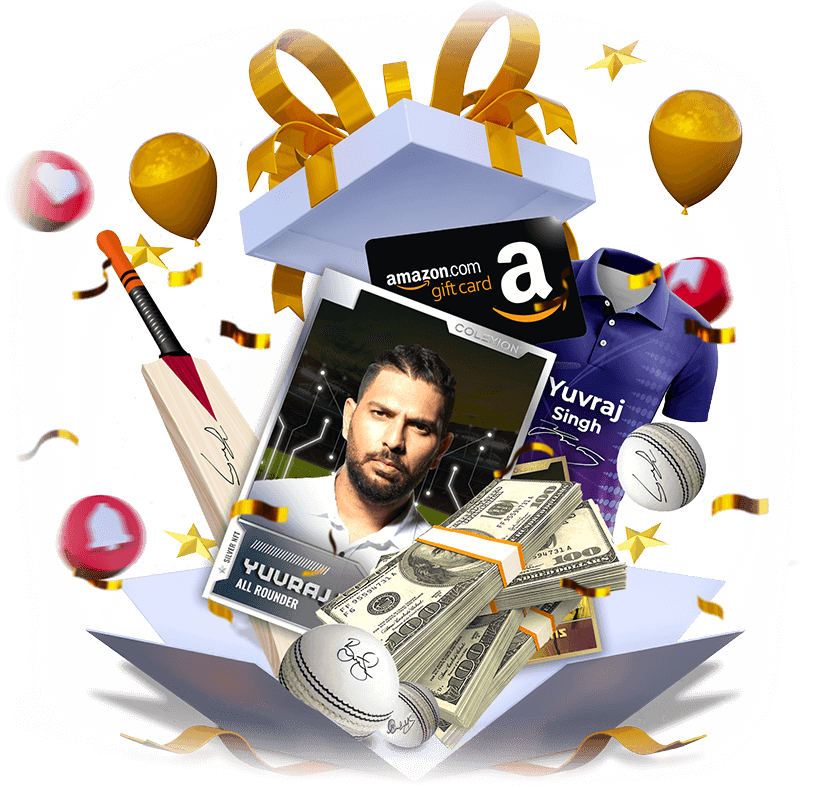 Image of the rewards having NFT Cards, Signed Merchandise, Amazon Vouchers